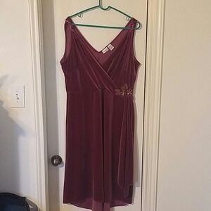 Dark Rose Newport News velvet surplice slip dress